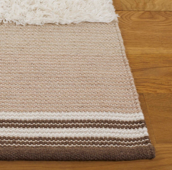 Safavieh Kenya Handwoven Area Rug – Artisan Crafted Luxury For Your Home With Timeless Geometric Elegance Beige ,Ivory 80% Wool,20% Cotton Kny280b-4