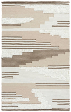 Safavieh Kenya Handwoven Runner Rug - Luxurious Geometric Design For Hallways & Modern Spaces, Crafted In India Beige ,Ivory 80% Wool,20% Cotton Kny280b-5