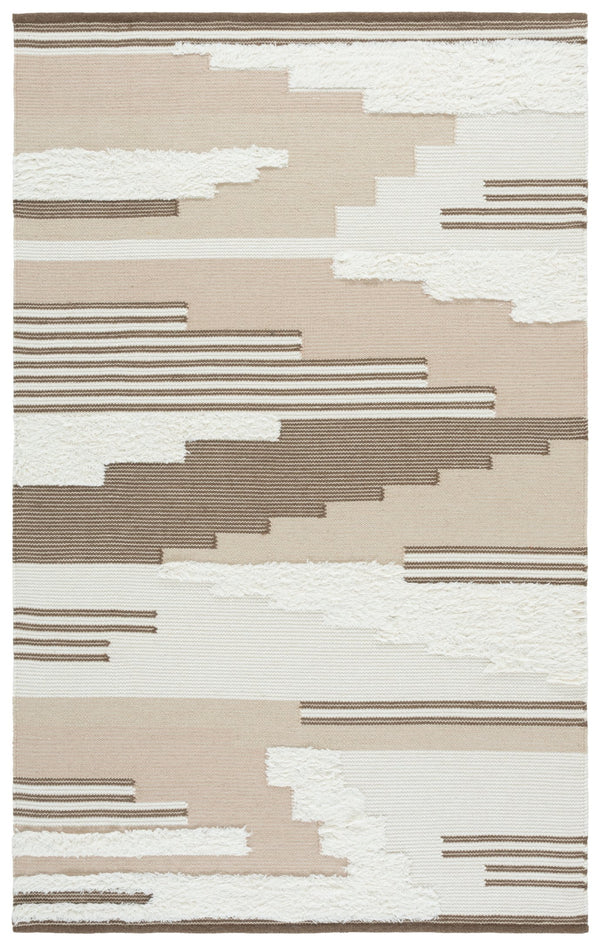 Safavieh Kenya Handwoven Runner Rug - Luxurious Geometric Design For Hallways & Modern Spaces, Crafted In India Beige ,Ivory 80% Wool,20% Cotton Kny280b-5