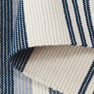 Safavieh Kenya Handwoven Runner Rug - Luxurious Geometric Design For Hallways & Modern Spaces, Crafted In India Blue ,Ivory 80% Wool,20% Cotton Kny280m-5