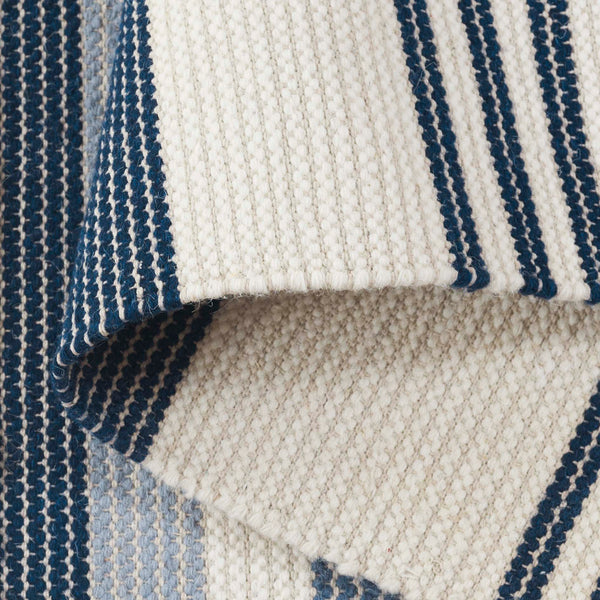 Safavieh Kenya Handwoven Runner Rug - Luxurious Geometric Design For Hallways & Modern Spaces, Crafted In India Blue ,Ivory 80% Wool,20% Cotton Kny280m-5