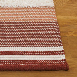 Safavieh Kenya Handwoven Runner Rug - Luxurious Geometric Design For Hallways & Modern Spaces, Crafted In India Rust ,Ivory 80% Wool,20% Cotton Kny280p-5