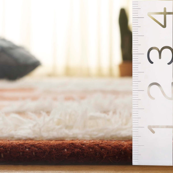 Safavieh Kenya Handwoven Area Rug – Artisan Crafted Luxury For Your Home With Timeless Geometric Elegance Rust ,Ivory 80% Wool,20% Cotton Kny280p-3