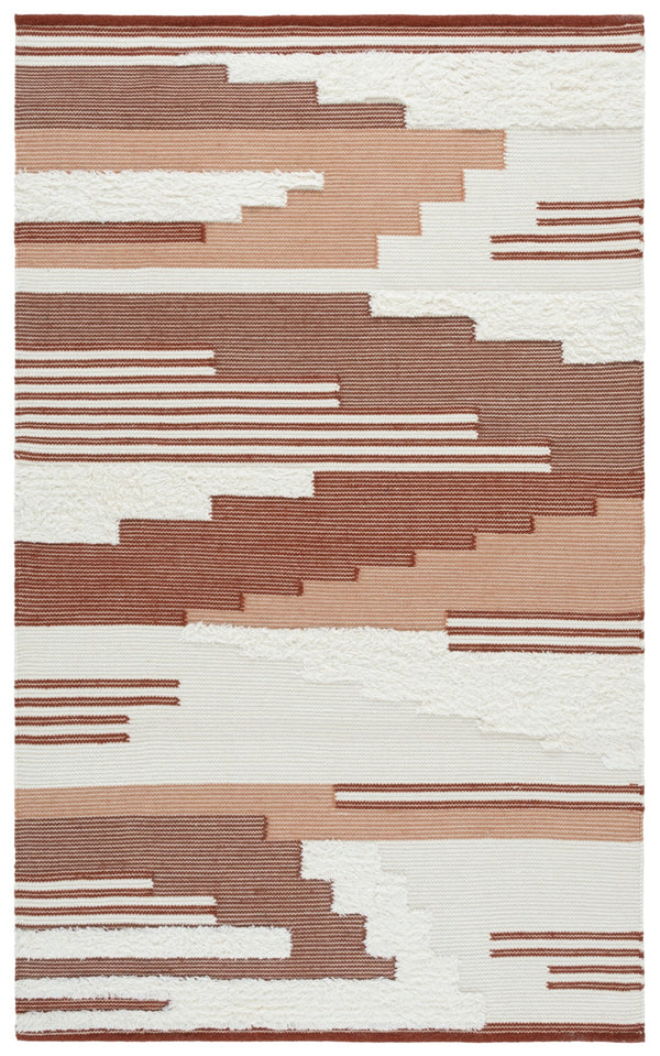 Safavieh Kenya Handwoven Area Rug – Artisan Crafted Luxury For Your Home With Timeless Geometric Elegance Rust ,Ivory 80% Wool,20% Cotton Kny280p-3