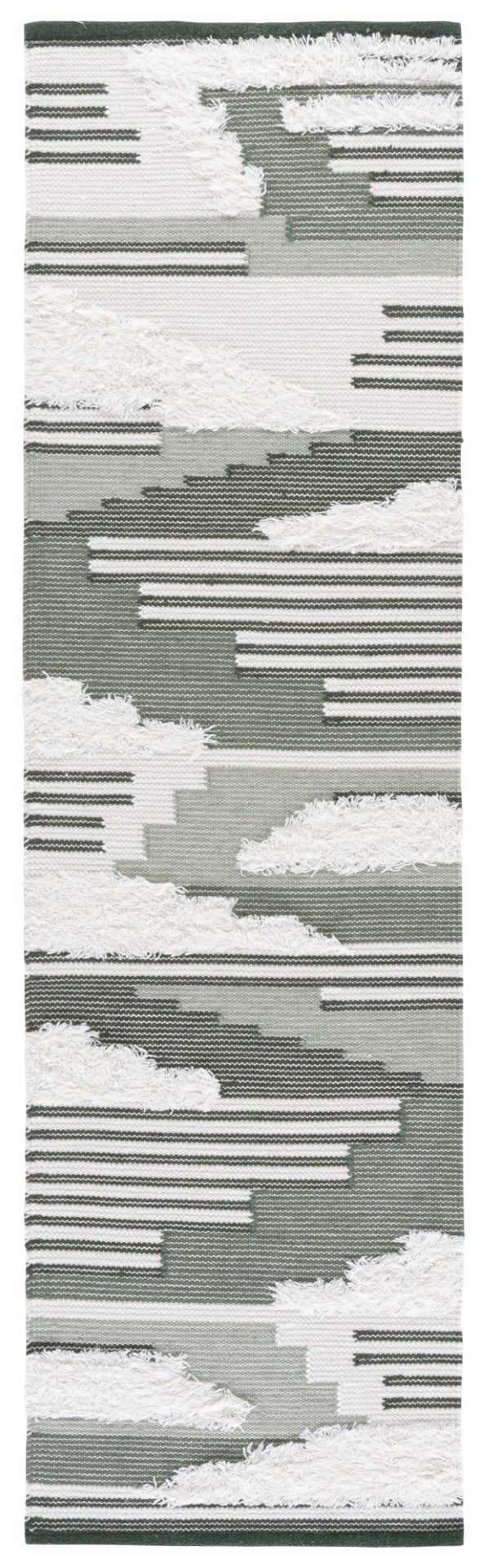 Safavieh Kenya Handwoven Area Rug – Artisan Crafted Luxury For Your Home With Timeless Geometric Elegance Sage ,Ivory 80% Wool,20% Cotton Kny280w-3