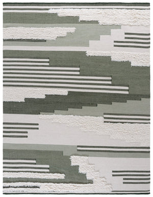 Safavieh Kenya Handwoven Runner Rug - Luxurious Geometric Design For Hallways & Modern Spaces, Crafted In India Sage ,Ivory 80% Wool,20% Cotton Kny280w-8