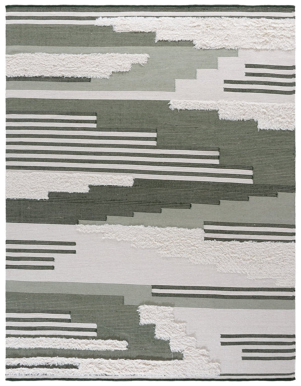 Safavieh Kenya Handwoven Runner Rug - Luxurious Geometric Design For Hallways & Modern Spaces, Crafted In India Sage ,Ivory 80% Wool,20% Cotton Kny280w-8