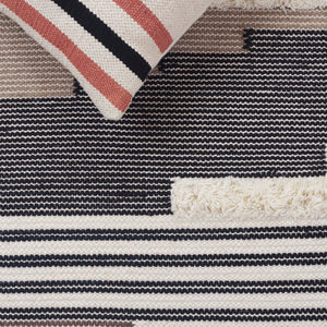 Safavieh Kenya Handwoven Area Rug – Artisan Crafted Luxury For Your Home With Timeless Geometric Elegance Black ,Ivory 80% Wool,20% Cotton Kny280z-6