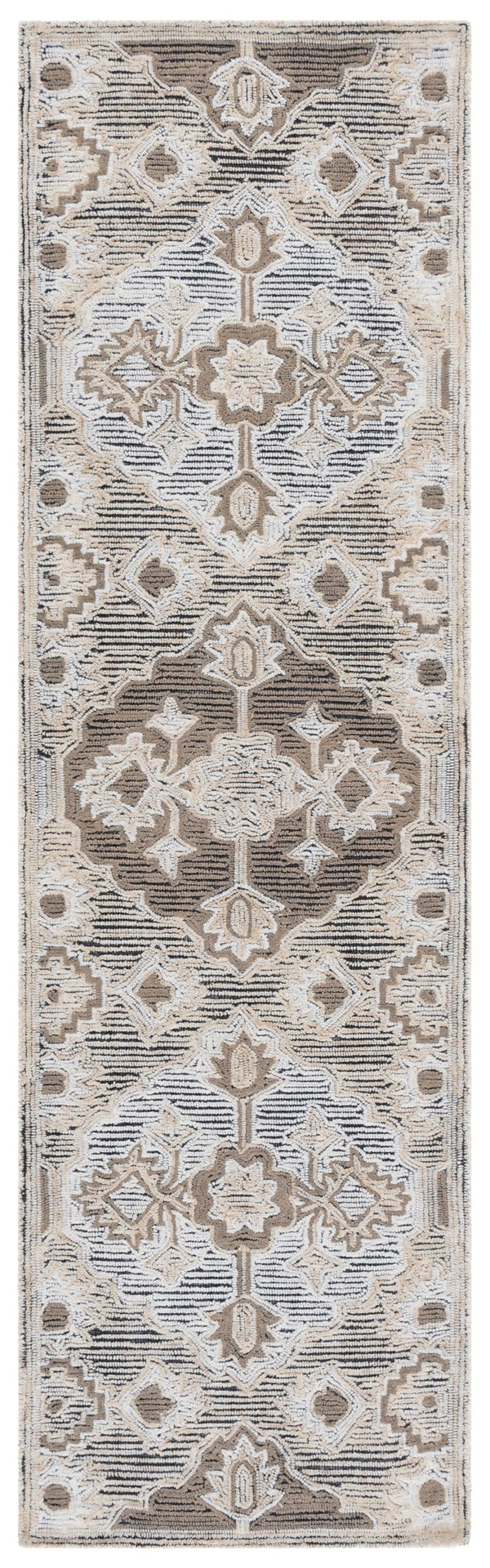Safavieh Kenya Hand Tufted Runner Rug - Luxurious Texture, Timeless Design, Perfect For Hallways & Spaces Beige ,Ivory Polyester Pile Kny686b-28