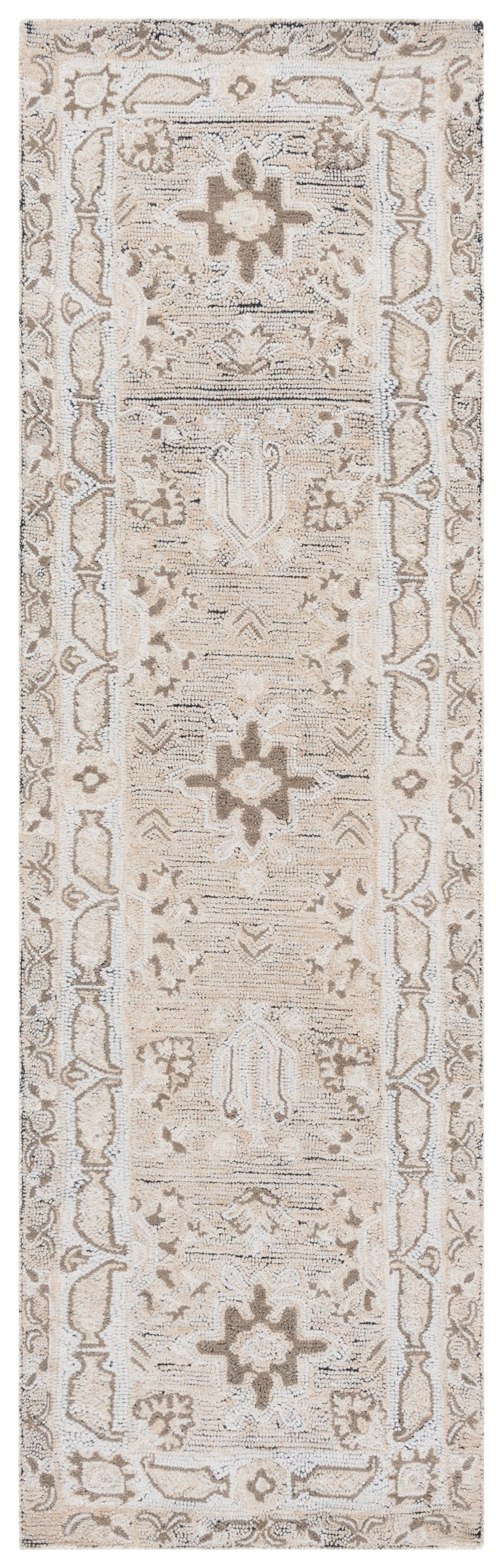 Safavieh Kenya Hand-tufted Runner Rug - Elegant Floral Design In Warm Hues For Sophisticated Spaces Beige ,Ivory Polyester Pile Kny687b-28