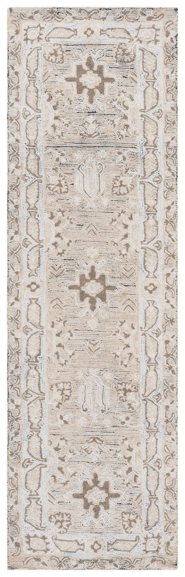 Safavieh Kenya Hand-tufted Runner Rug - Elegant Floral Design In Warm Hues For Sophisticated Spaces Beige ,Ivory Polyester Pile Kny687b-28