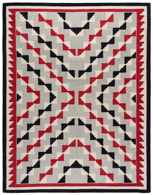 Safavieh Kenya Hand-Tufted Wool Rug In Bold Red & Black — Bohemian Geometric Accent For Living Rooms 5'-0" x 8'-0" KNY688P-5