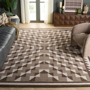 Safavieh Kenya Hand-Tufted Wool Rug In Brown & Ivory — Handmade In India, Soft Medium Pile, Versatile Chic DéCor 4'-0" x 6'-0" KNY688T-4