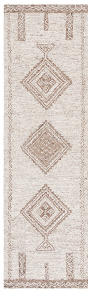 Safavieh Kenya Hand-Tufted 8X10 Wool Rug — Brown Beige Floral Motif, Low-Profile Pile, Durable Comfort 8'-0" x 10'-0" KNY926T-8
