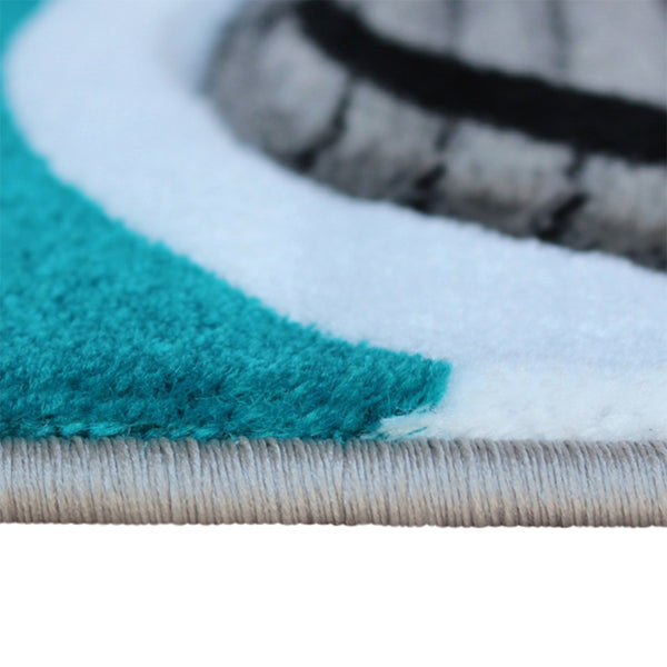 English Elm Athos Collection Abstract Area Rug - Contemporary Olefin Design with Jute Backing for Home Elegance Turquoise 2' x 3' KP-RG952-23-TQ-GG