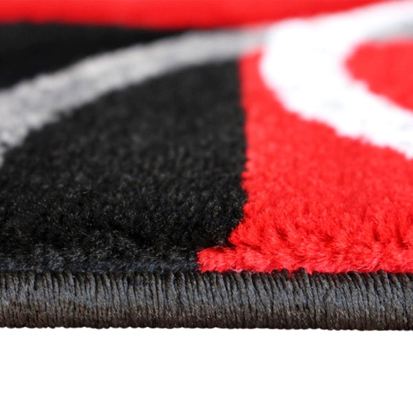 English Elm Audra Collection Modern Geometric Abstract Area Rug - Soft, Stain-Resistant Olefin for High-Traffic Areas Red 3' x 16' KP-RG953-316-RD-GG