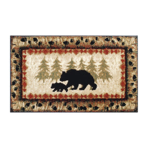 English Elm Ursus Rustic Lodge Bear and Cub Area Rug – Cozy Nature-Inspired Design for Any Space, Easy Care Brown 2' x 3' KP-RGB3940-23-BN-GG