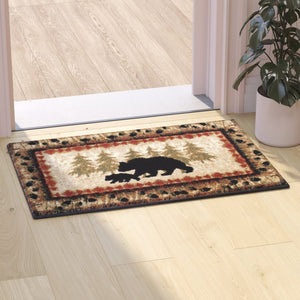 English Elm Ursus Rustic Lodge Bear and Cub Area Rug – Cozy Nature-Inspired Design for Any Space, Easy Care Brown 2' x 3' KP-RGB3940-23-BN-GG
