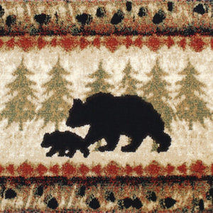 English Elm Ursus Rustic Lodge Bear and Cub Area Rug – Cozy Nature-Inspired Design for Any Space, Easy Care Brown 2' x 3' KP-RGB3940-23-BN-GG