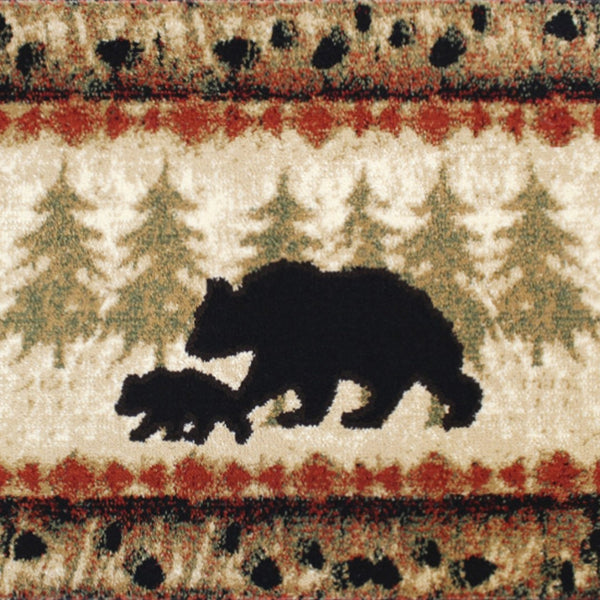English Elm Ursus Rustic Lodge Bear and Cub Area Rug – Cozy Nature-Inspired Design for Any Space, Easy Care Brown 2' x 3' KP-RGB3940-23-BN-GG