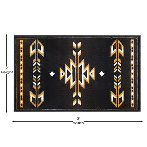 English Elm Amado Collection Southwestern Area Rug - Stylish Olefin Accent with Durable Jute Backing for Home Decor Brown 2' x 3' KP-RGB9072-23-BN-GG
