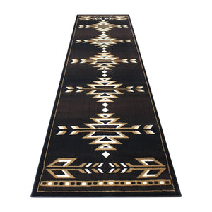 English Elm Amado Collection Southwestern Area Rug - Stylish Olefin Accent with Durable Jute Backing for Home Decor Brown 3' x 10' KP-RGB9072-310-BN-GG