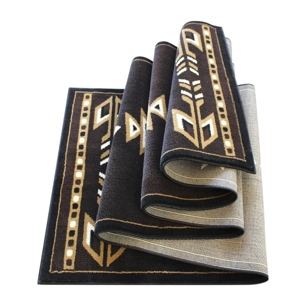 English Elm Amado Collection Southwestern Area Rug - Stylish Olefin Accent with Durable Jute Backing for Home Decor Brown 3' x 10' KP-RGB9072-310-BN-GG