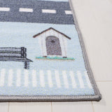 Safavieh Kids Playhouse 232 KPH232 Power Loomed Kids Rug Blue / Dark Grey KPH232M-9