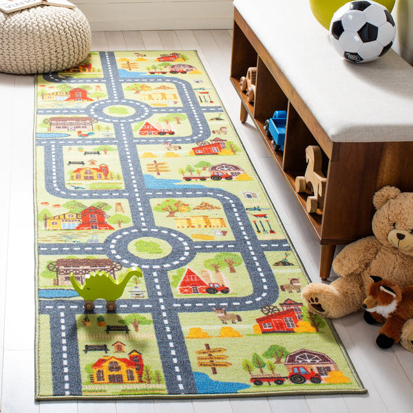 Safavieh Kids Playful 9X12 Rug Light Green & Dark Grey – Soft Polyamide Kids Playhouse, Durable, Easy-Care KPH232Y-9