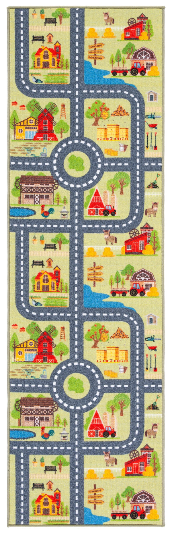 Safavieh Kids Playful 9X12 Rug Light Green & Dark Grey – Soft Polyamide Kids Playhouse, Durable, Easy-Care KPH232Y-9
