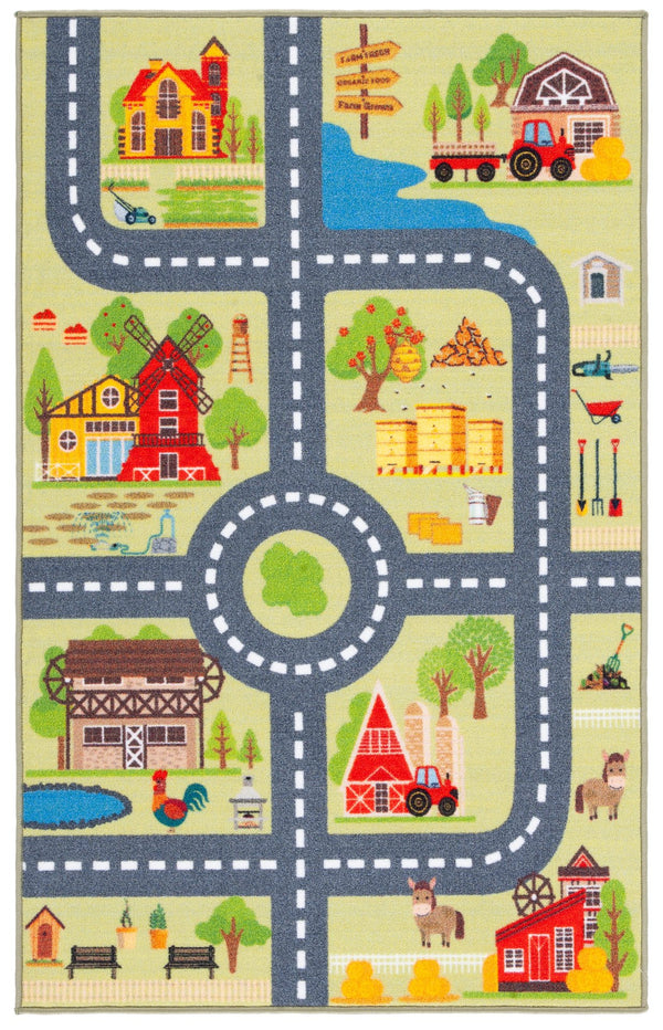 Safavieh Kids Playful 9X12 Rug Light Green & Dark Grey – Soft Polyamide Kids Playhouse, Durable, Easy-Care KPH232Y-9