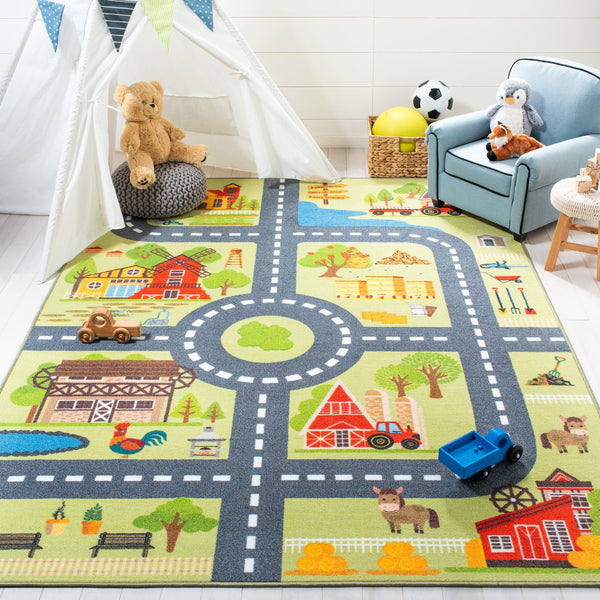 Safavieh Kids Playful 9X12 Rug Light Green & Dark Grey – Soft Polyamide Kids Playhouse, Durable, Easy-Care KPH232Y-9