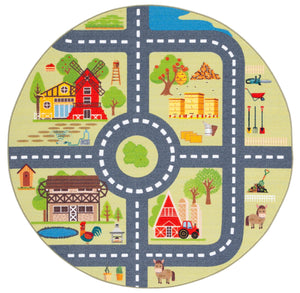 Safavieh Kids Playful 9X12 Rug Light Green & Dark Grey – Soft Polyamide Kids Playhouse, Durable, Easy-Care KPH232Y-9
