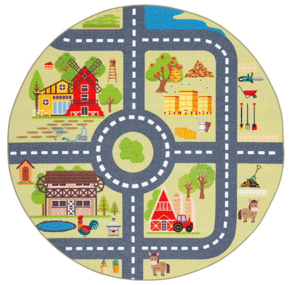 Safavieh Kids Playful 9X12 Rug Light Green & Dark Grey – Soft Polyamide Kids Playhouse, Durable, Easy-Care KPH232Y-9