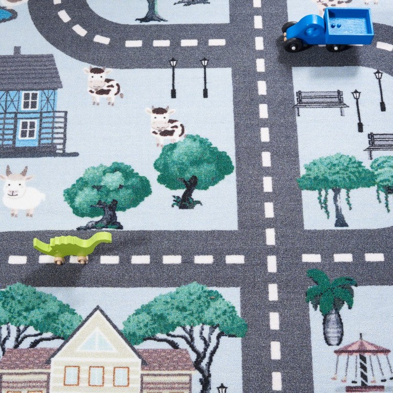 Safavieh Kids Storybook Town Playroom Rug Soft Polyamide Pile OEKO-TEX Certified Play Zone KPH235M-24