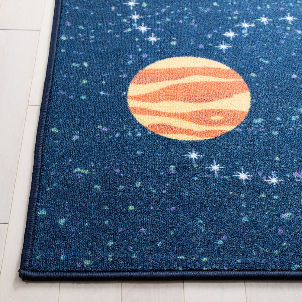 Safavieh Kids Playhouse 253 KPH253 Power Loomed Kids Rug Navy / Gold KPH253N-7SQ