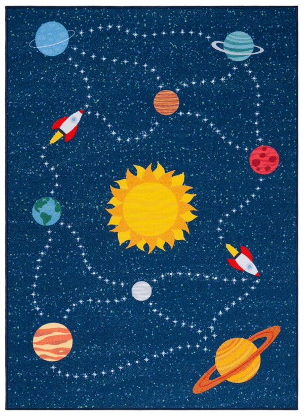 Safavieh Kids Playhouse 253 KPH253 Power Loomed Kids Rug Navy / Gold KPH253N-7SQ