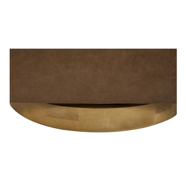 Moe's Home Oscy Leather Swivel Chair - Luxurious 360° Functionality With Solid Wood Base And Timeless Design Brown Upholstery, 100% Top Grain Leather,Solid Wood Base,Pine And Poplar Frame Kq-1015-40