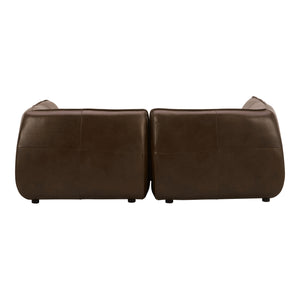 Moe's Home Zeppelin Modular Leather Sectional Sofa - Stylish 70's Inspired Design With Luxurious Comfort And Elegance Brown 100% Top Grain Leather,Solid Wood And Plywood Construction Kq-1016-03