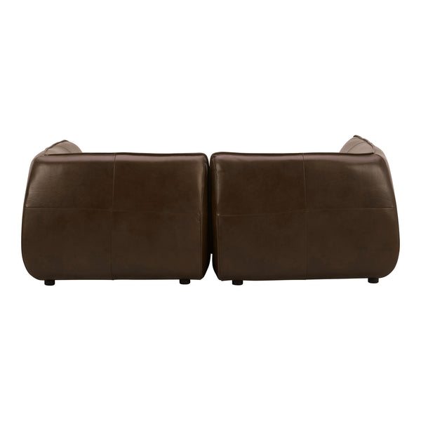 Moe's Home Zeppelin Modular Leather Sectional Sofa - Stylish 70's Inspired Design With Luxurious Comfort And Elegance Brown 100% Top Grain Leather,Solid Wood And Plywood Construction Kq-1016-03