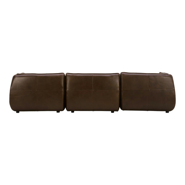 Moe's Home Zeppelin Modular Leather Sectional Sofa - Stylish 70's Inspired Design With Luxurious Comfort And Elegance Brown 100% Top Grain Leather,Solid Wood And Plywood Construction Kq-1018-03