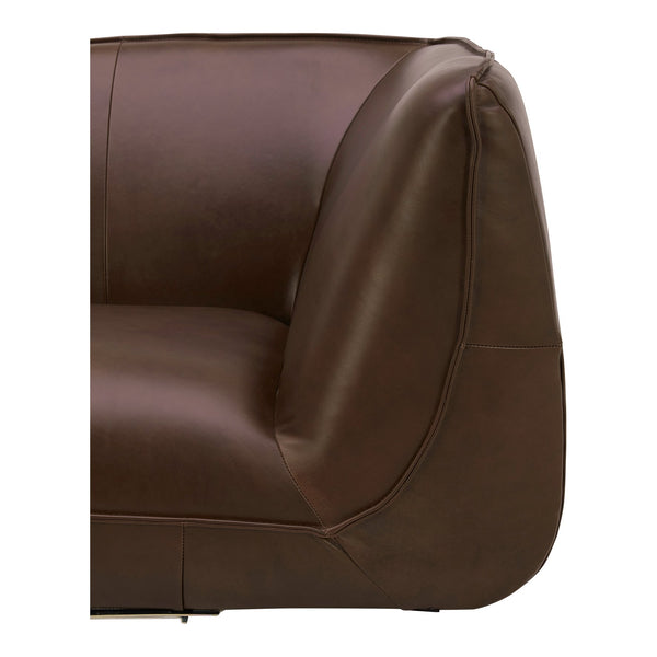 Moe's Home Zeppelin Modular Leather Sectional Sofa - Stylish 70's Inspired Design With Luxurious Comfort And Elegance Brown 100% Top Grain Leather,Solid Wood And Plywood Construction Kq-1018-03