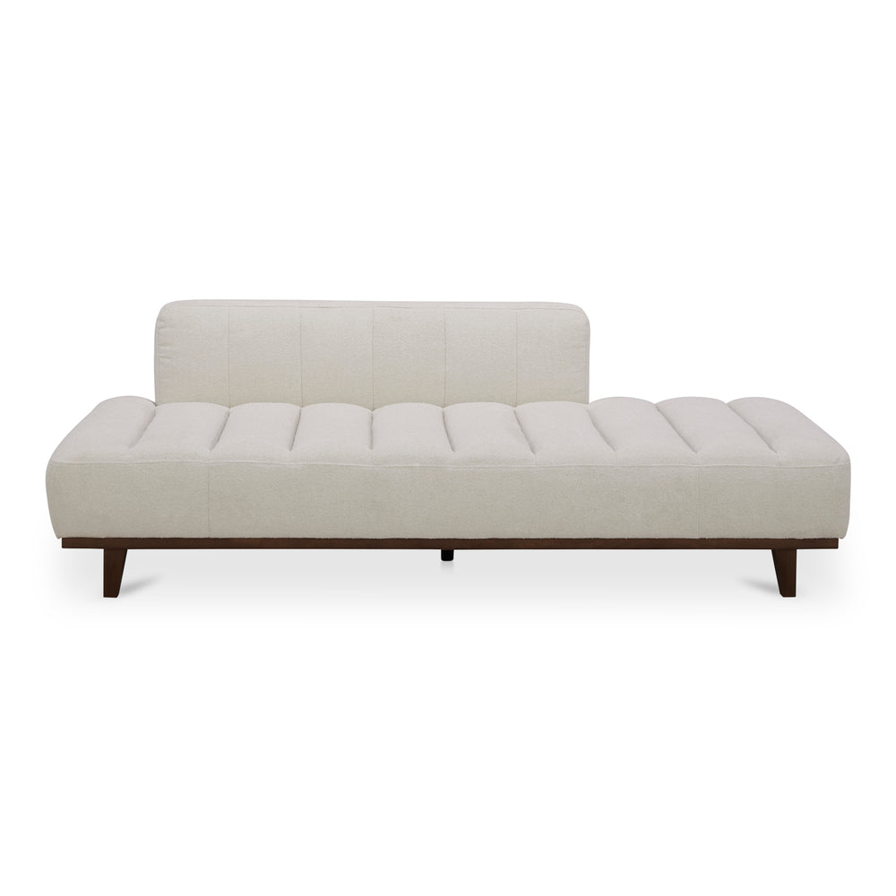 Moe's Home Bennett Daybed - Mid-century Modern Elegance With Soft Upholstery And Rustic Charm For Cozy Spaces White 100% Polyester,Solid Wood And Plywood Kq-1026-18