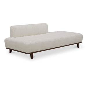 Moe's Home Bennett Daybed - Mid-century Modern Elegance With Soft Upholstery And Rustic Charm For Cozy Spaces White 100% Polyester,Solid Wood And Plywood Kq-1026-18