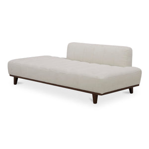 Moe's Home Bennett Daybed - Mid-century Modern Elegance With Soft Upholstery And Rustic Charm For Cozy Spaces White 100% Polyester,Solid Wood And Plywood Kq-1026-18