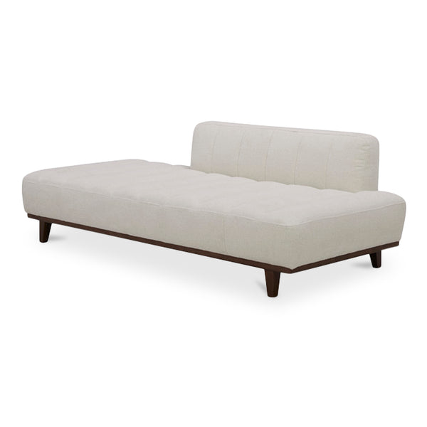 Moe's Home Bennett Daybed - Mid-century Modern Elegance With Soft Upholstery And Rustic Charm For Cozy Spaces White 100% Polyester,Solid Wood And Plywood Kq-1026-18