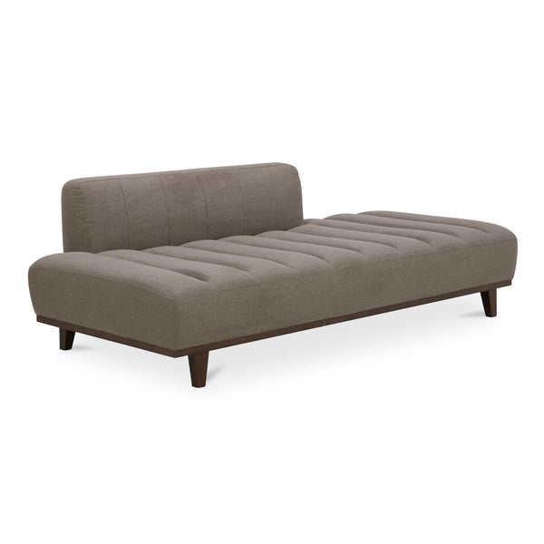 Moe's Home Bennett Daybed - Mid-century Modern Elegance With Soft Upholstery And Rustic Charm For Cozy Spaces Taupe 95% Polyester,5%Nylon,Solid Wood And Plywood Kq-1026-39