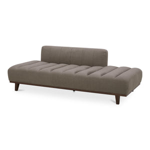 Moe's Home Bennett Daybed - Mid-century Modern Elegance With Soft Upholstery And Rustic Charm For Cozy Spaces Taupe 95% Polyester,5%Nylon,Solid Wood And Plywood Kq-1026-39