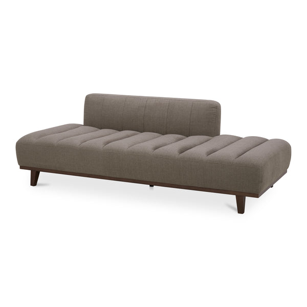 Moe's Home Bennett Daybed - Mid-century Modern Elegance With Soft Upholstery And Rustic Charm For Cozy Spaces Taupe 95% Polyester,5%Nylon,Solid Wood And Plywood Kq-1026-39