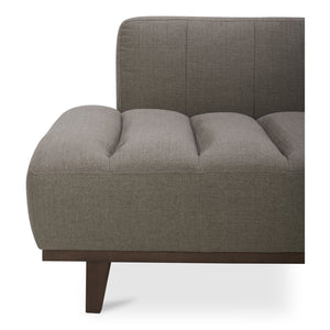 Moe's Home Bennett Daybed - Mid-century Modern Elegance With Soft Upholstery And Rustic Charm For Cozy Spaces Taupe 95% Polyester,5%Nylon,Solid Wood And Plywood Kq-1026-39